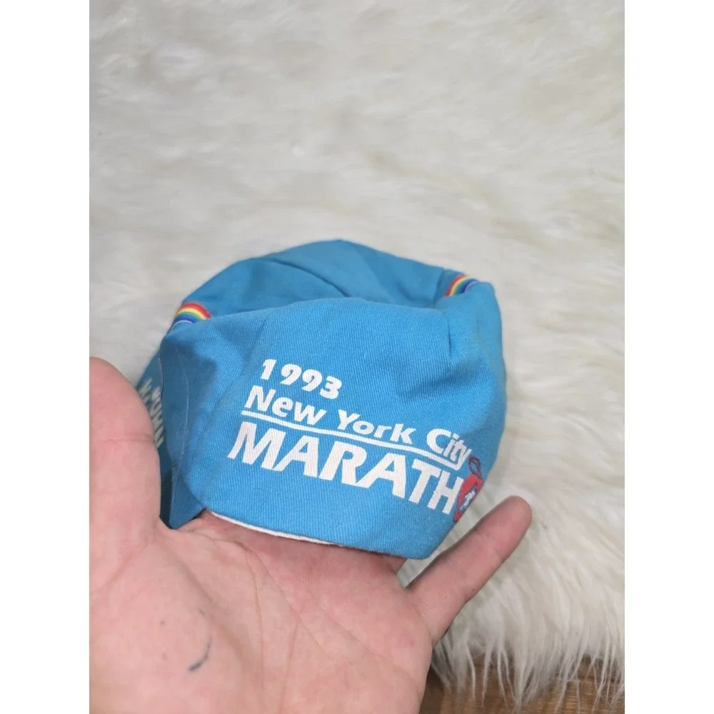 Vintage Blue Rainbow 1993 New York City John Hancock Marathon Hat Cap